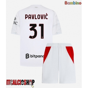 AC Milan Strahinja Pavlovic #31 Seconda Maglia Bambino 2026-27 Manica Corta (+ Pantaloni corti)